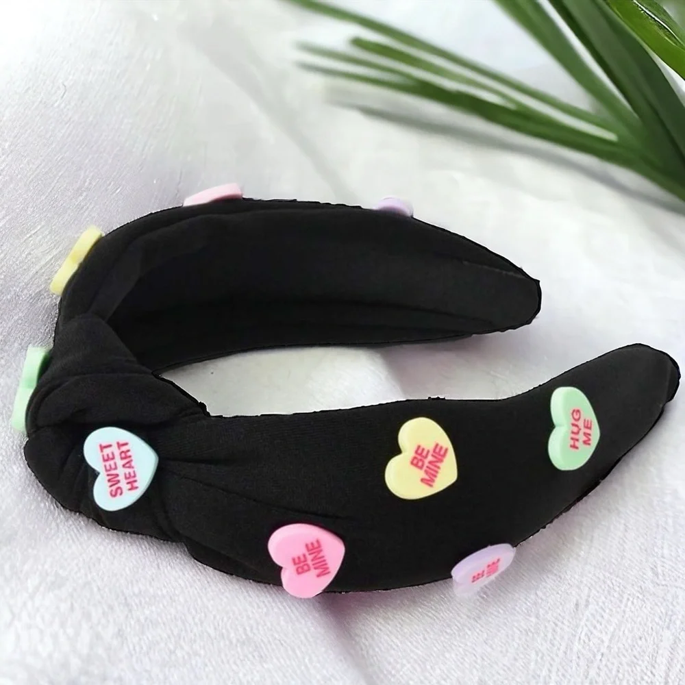 Brand New Valentine's Day Headbands - Adorned with Conversation Hearts, 5 Colors